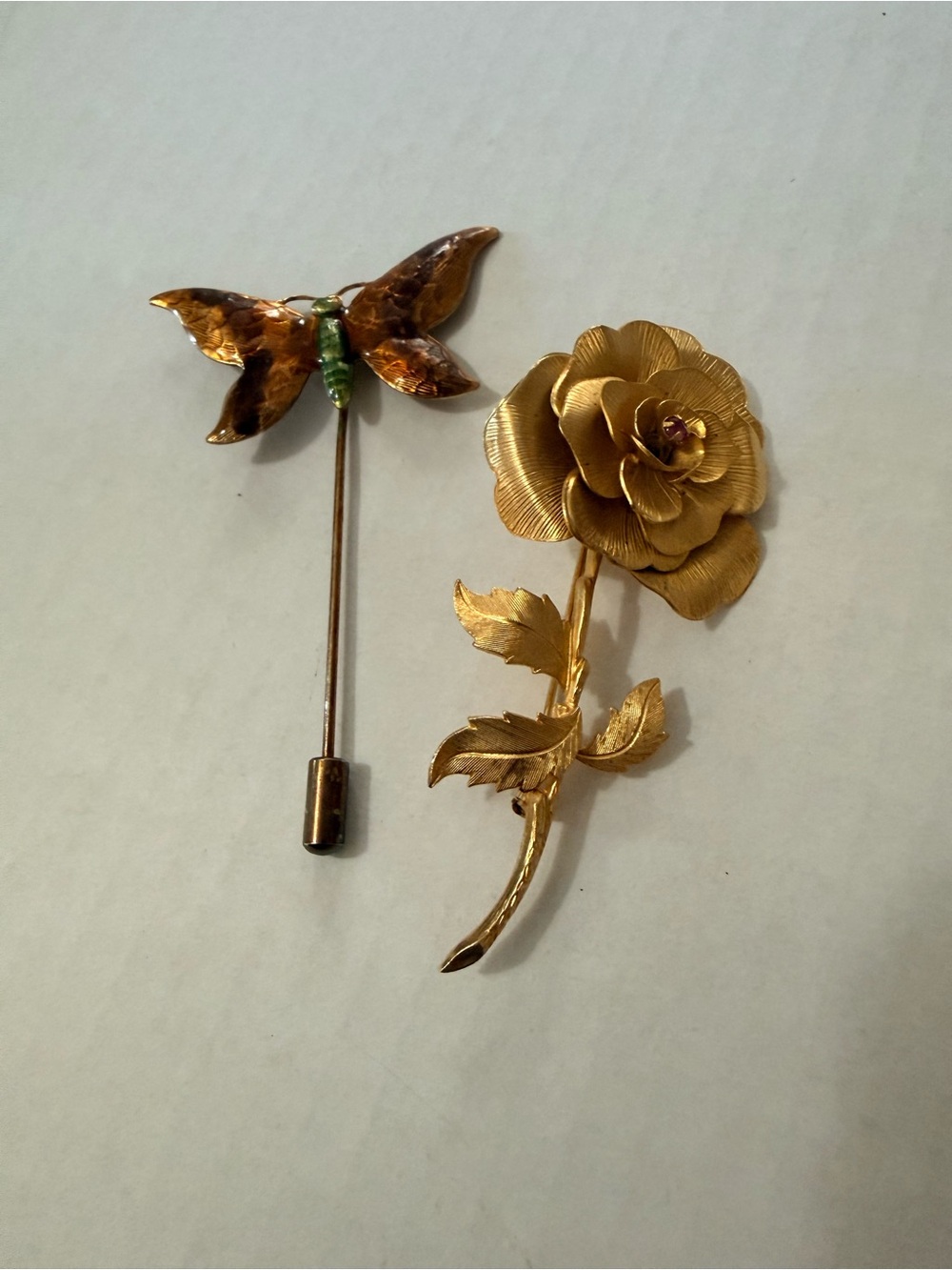 Large Gold Flower and Butterfly Stick Pin Bundle